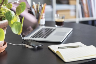 Logotrade promotional product picture of: Wheat Straw 5W round wireless charging pad